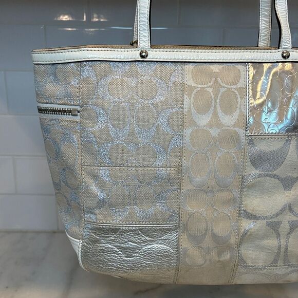 Coach Patchwork Lurex Metallic EW Gallery Tote - HTF - Picture 5 of 16